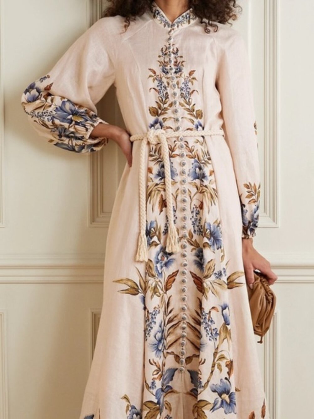 Zimmerman Aliane Belted Linen Maxi Dress